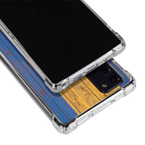 Barbados Flag Dark Wood Galaxy Note20 5G Clear Case