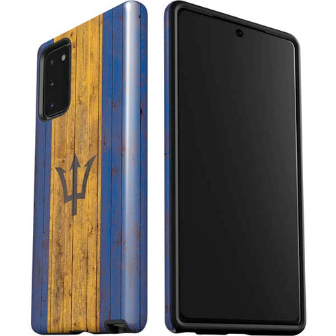 Barbados Flag Dark Wood Galaxy Note20 5G Pro Case