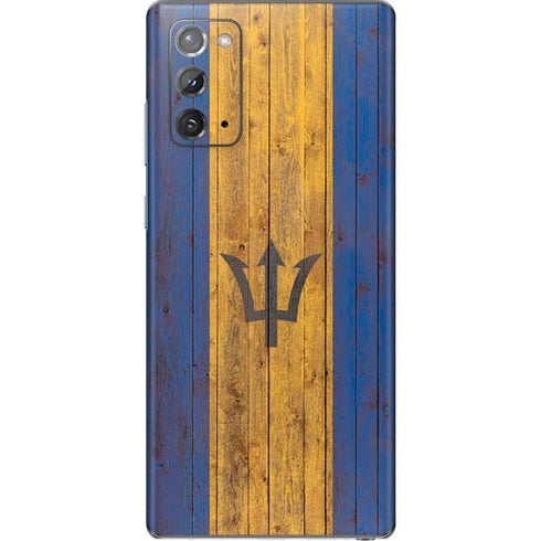 Barbados Flag Dark Wood Galaxy Note20 5G Skin