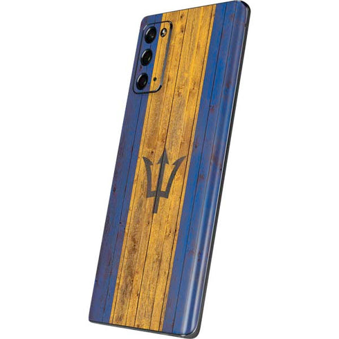 Barbados Flag Dark Wood Galaxy Note20 5G Skin