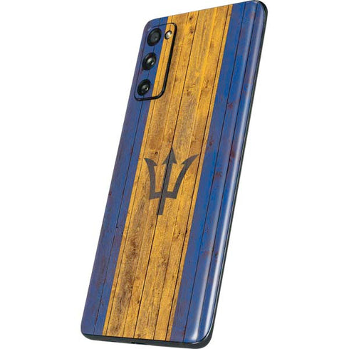 Barbados Flag Dark Wood Galaxy S20 Fan Edition Skin