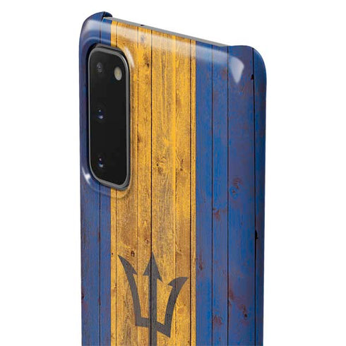 Barbados Flag Dark Wood Galaxy S20 Lite Case