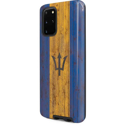 Barbados Flag Dark Wood Galaxy S20 Plus Pro Case