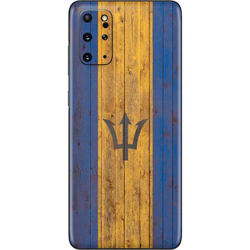 Barbados Flag Dark Wood Galaxy S20 Plus Skin