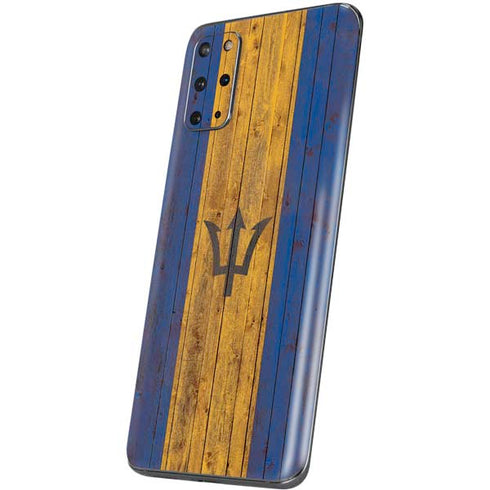 Barbados Flag Dark Wood Galaxy S20 Plus Skin