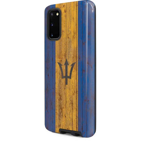 Barbados Flag Dark Wood Galaxy S20 Pro Case