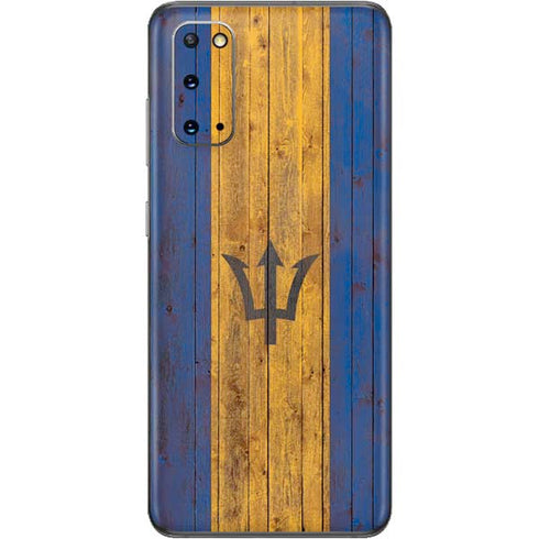 Barbados Flag Dark Wood Galaxy S20 Skin