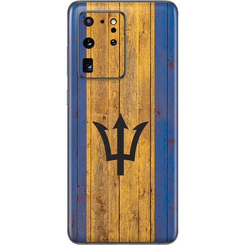 Barbados Flag Dark Wood Galaxy S20 Ultra 5G Skin