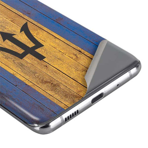Barbados Flag Dark Wood Galaxy S20 Ultra 5G Skin