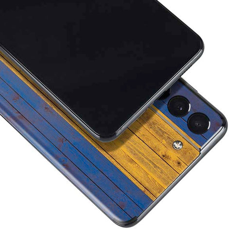 Barbados Flag Dark Wood Galaxy S21 Plus 5G Skin