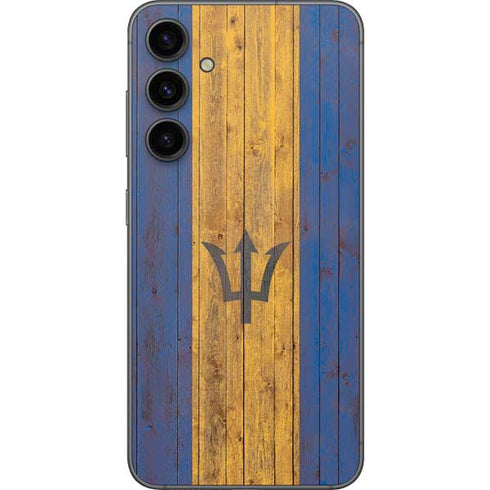 Barbados Flag Dark Wood Galaxy S23 FE Skin