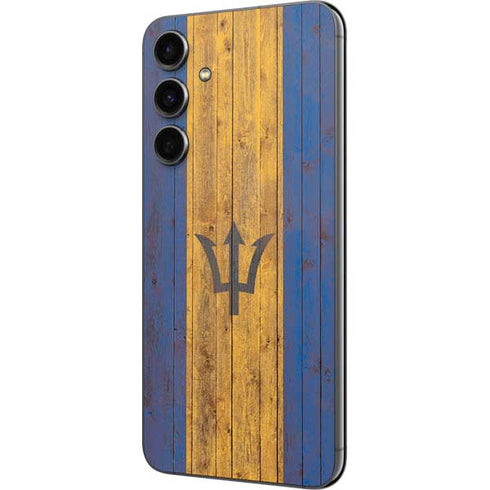 Barbados Flag Dark Wood Galaxy S23 FE Skin