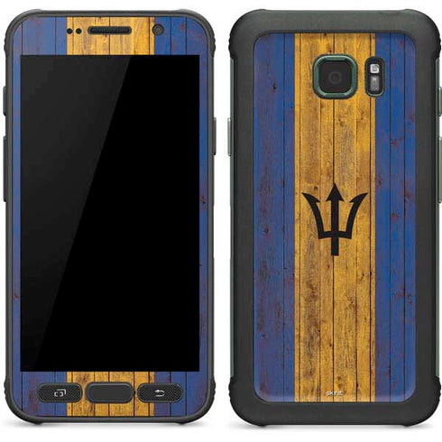 Barbados Flag Dark Wood Galaxy S7 Active Skin