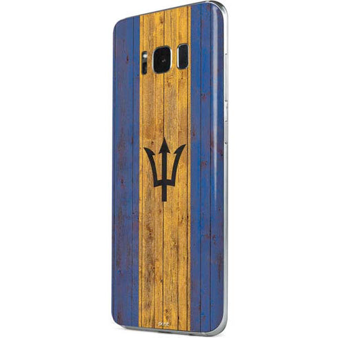 Barbados Flag Dark Wood Galaxy S8 Skin