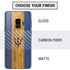 Barbados Flag Dark Wood Galaxy S9 Skin