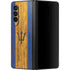 Barbados Flag Dark Wood Galaxy Z Fold3 5G Skin