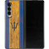 Barbados Flag Dark Wood Galaxy Z Fold3 5G Skin