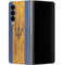 Barbados Flag Dark Wood Galaxy Z Fold4 5G Skin