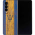 Barbados Flag Dark Wood Galaxy Z Fold4 5G Skin