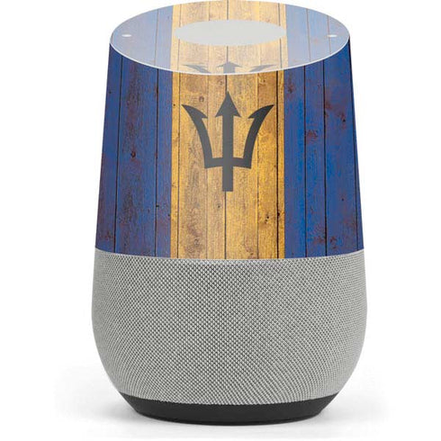 Barbados Flag Dark Wood Google Home Skin