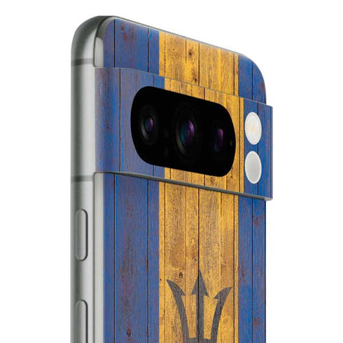 Barbados Flag Dark Wood Google Pixel 8 Pro Skin