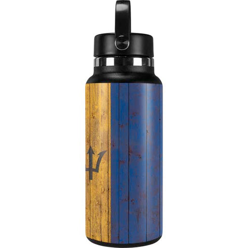 Barbados Flag Dark Wood Hydro Flask 32oz Wide Mouth Skin