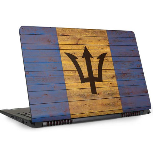 Barbados Flag Dark Wood Dell Inspiron Skin