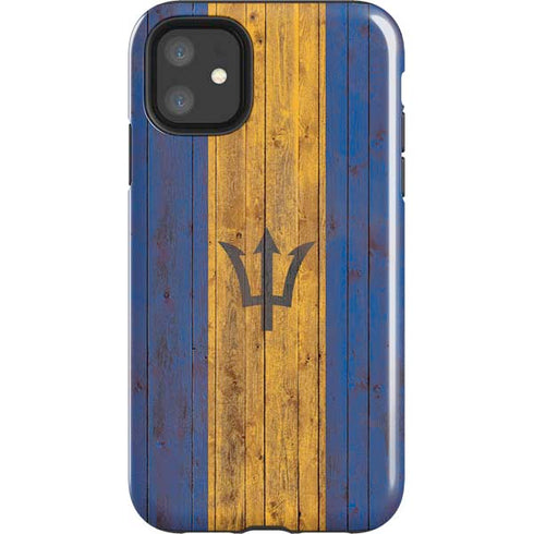 Barbados Flag Dark Wood iPhone 11 Impact Case