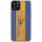 Barbados Flag Dark Wood iPhone 11 Pro Clear Case