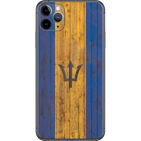 Barbados Flag Dark Wood iPhone 11 Pro Max Skin
