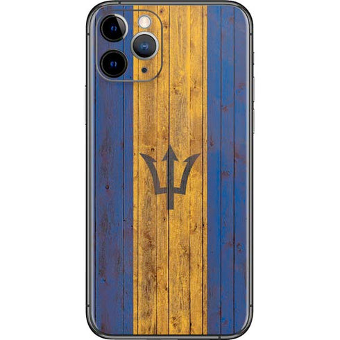 Barbados Flag Dark Wood iPhone 11 Pro Skin