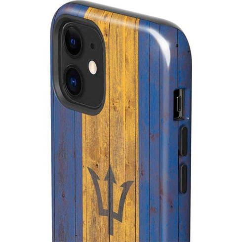 Barbados Flag Dark Wood iPhone 12 Impact Case