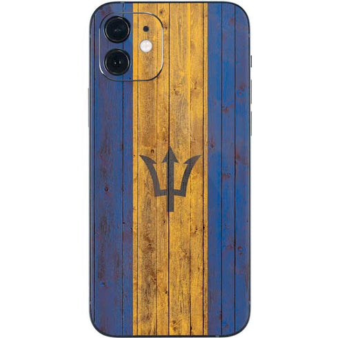 Barbados Flag Dark Wood iPhone 12 Mini Skin