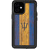 Barbados Flag Dark Wood iPhone 12 Mini Waterproof Case