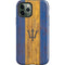 Barbados Flag Dark Wood iPhone 12 Pro Impact Case