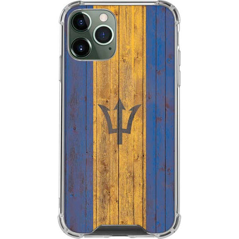 Barbados Flag Dark Wood iPhone 12 Pro Max Clear Case