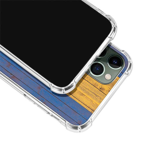 Barbados Flag Dark Wood iPhone 12 Pro Max Clear Case