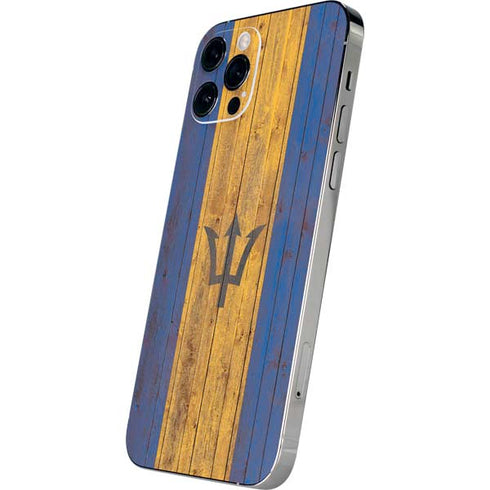 Barbados Flag Dark Wood iPhone 12 Pro Max Skin