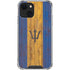 Barbados Flag Dark Wood iPhone 13 Mini Clear Case