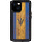Barbados Flag Dark Wood iPhone 13 Mini Waterproof Case