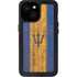 Barbados Flag Dark Wood iPhone 13 Mini Waterproof Case