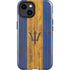 Barbados Flag Dark Wood iPhone 15 Plus Impact Case