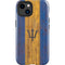 Barbados Flag Dark Wood iPhone 14 Plus Impact Case