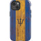 Barbados Flag Dark Wood iPhone 14 Impact Case