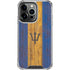 Barbados Flag Dark Wood iPhone 14 Pro Clear Case