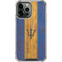 Barbados Flag Dark Wood iPhone 14 Pro Max Clear Case