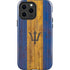 Barbados Flag Dark Wood iPhone 15 Pro Max Impact Case
