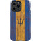 Barbados Flag Dark Wood iPhone 14 Pro Max Impact Case