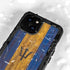 Barbados Flag Dark Wood iPhone 15 Waterproof Case