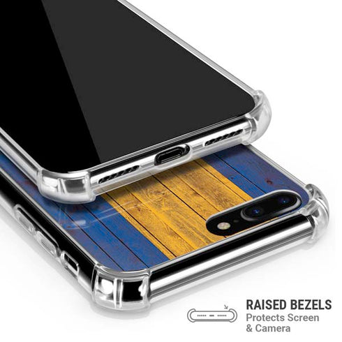 Barbados Flag Dark Wood iPhone 7/8 Plus Clear Case